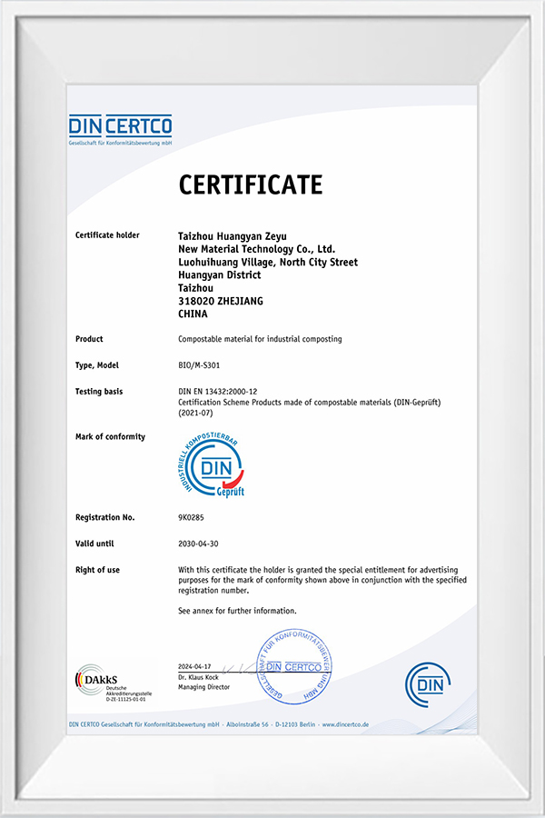 Taizhou Huangyan Zeyu New Material Technology Co., Ltd.